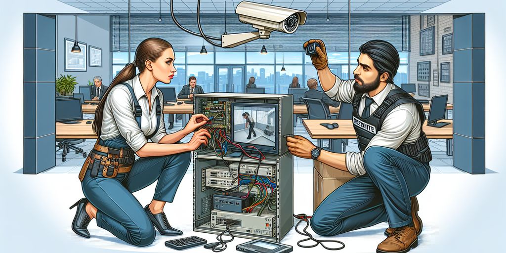 professional security system installation in office