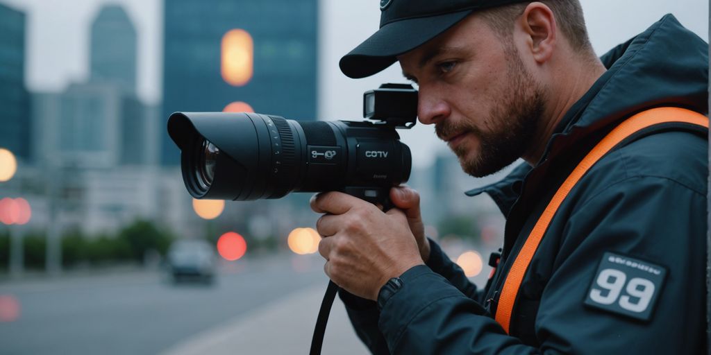 Freelance security professional with tools ensuring safety