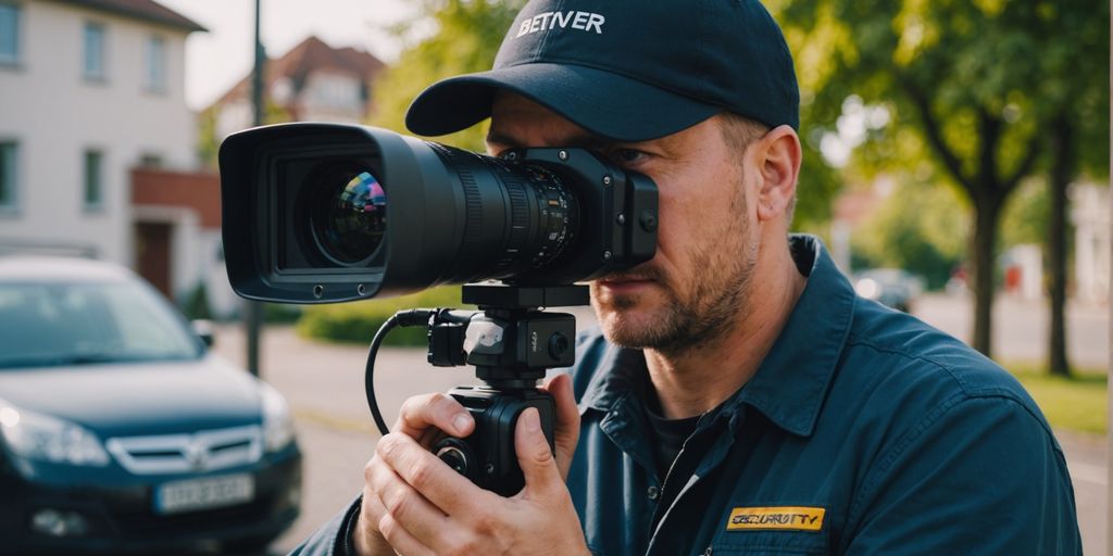 ZZP'er controleert beveiligingstechnologie voor optimale veiligheid.